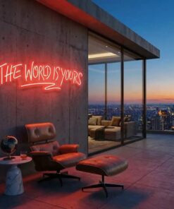 theworldisyoursred-2 - Malcom Terry The World Is Yours Led Neon Sign Light - Upbeat Your Life by VN339