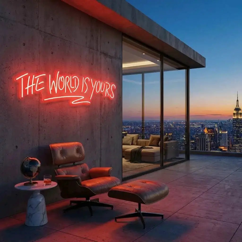 theworldisyoursred-2 - Malcom Terry The World Is Yours Led Neon Sign Light - Upbeat Your Life by VN339