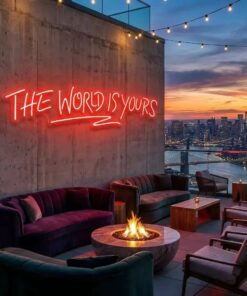 theworldisyoursred-4_a33c774f-40da-4dbb-a377-5bf67c6b04c8 - Malcom Terry The World Is Yours Led Neon Sign Light - Upbeat Your Life by VN339