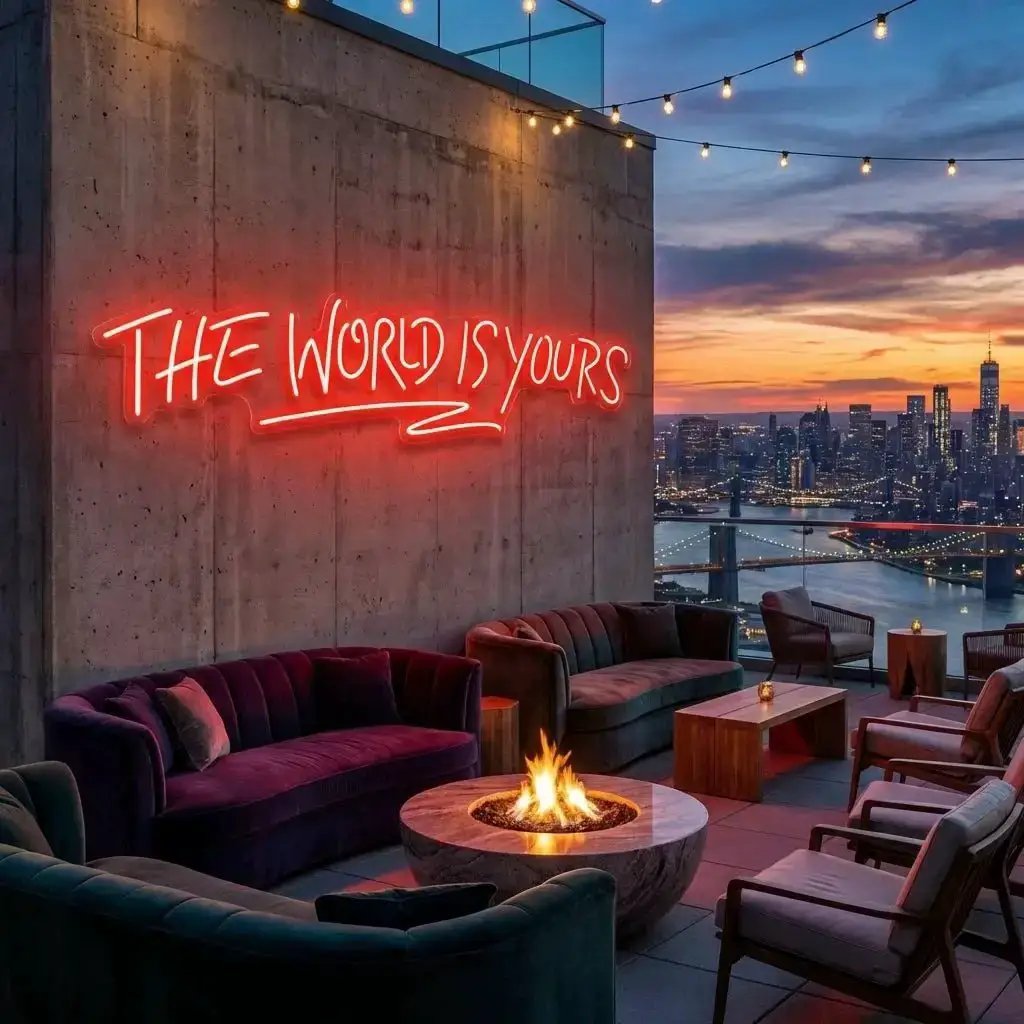 theworldisyoursred-4_a33c774f-40da-4dbb-a377-5bf67c6b04c8 - Malcom Terry The World Is Yours Led Neon Sign Light - Upbeat Your Life by VN339