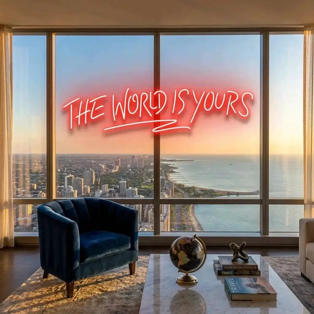 theworldisyoursred-5 - Malcom Terry The World Is Yours Led Neon Sign Light - Upbeat Your Life by VN339