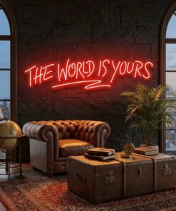 theworldisyoursred-6 - Malcom Terry The World Is Yours Led Neon Sign Light - Upbeat Your Life by VN339