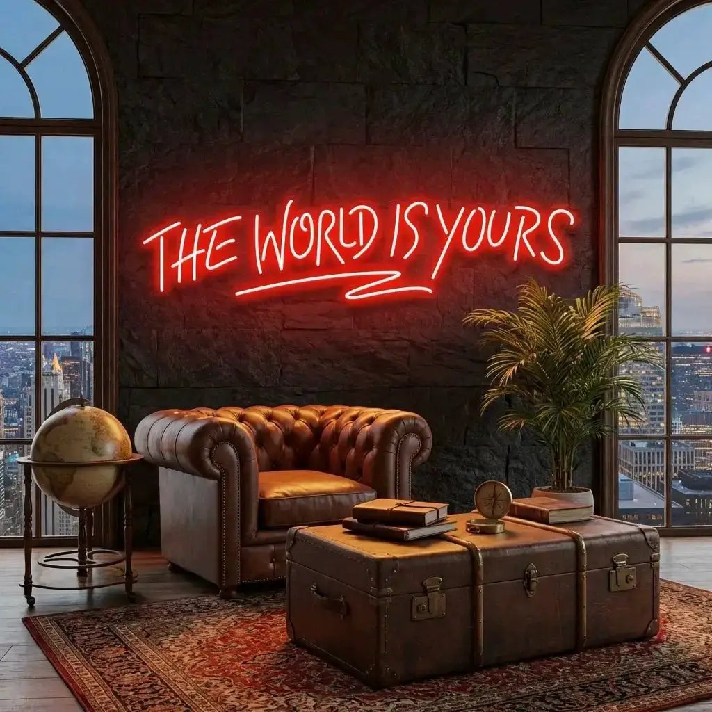 theworldisyoursred-6 - Malcom Terry The World Is Yours Led Neon Sign Light - Upbeat Your Life by VN339