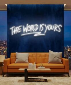 theworldisyourswhite-1 - Malcom Terry The World Is Yours Led Neon Sign Light - Upbeat Your Life by VN339