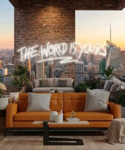 theworldisyourswhite-2 - Malcom Terry The World Is Yours Led Neon Sign Light - Upbeat Your Life by VN339