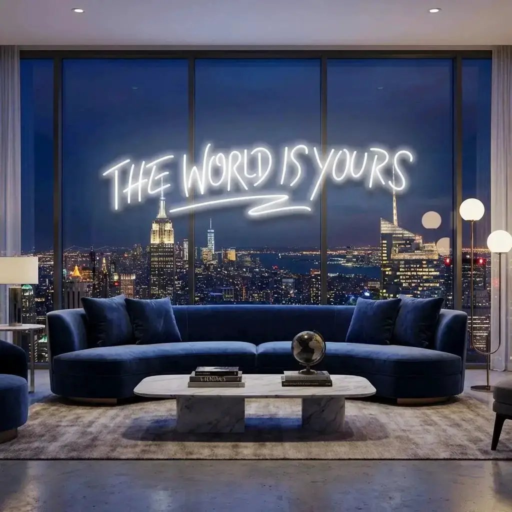 theworldisyourswhite-3_537362db-b263-48f0-897d-479411eb6cb3 - Malcom Terry The World Is Yours Led Neon Sign Light - Upbeat Your Life by VN339
