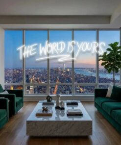 theworldisyourswhite-4 - Malcom Terry The World Is Yours Led Neon Sign Light - Upbeat Your Life by VN339