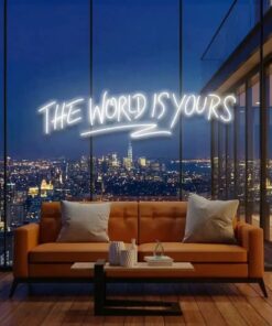 theworldisyourswhite-5_f5059ab5-c5bd-43ed-8b88-19c5dcae8c01 - Malcom Terry The World Is Yours Led Neon Sign Light - Upbeat Your Life by VN339