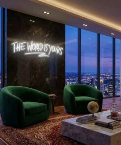 theworldisyourswhite-6 - Malcom Terry The World Is Yours Led Neon Sign Light - Upbeat Your Life by VN339