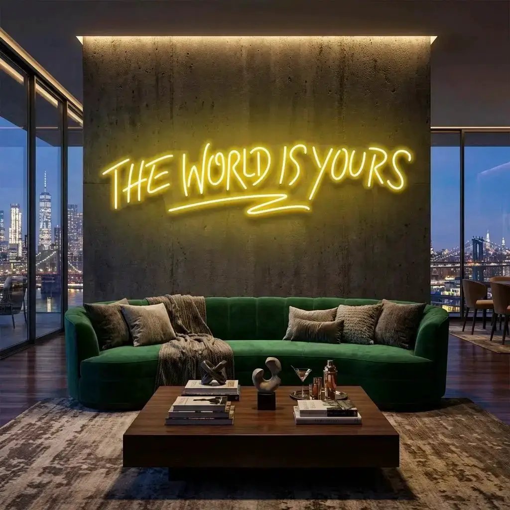 theworldisyoursyellow-1 - Malcom Terry The World Is Yours Led Neon Sign Light - Upbeat Your Life by VN339