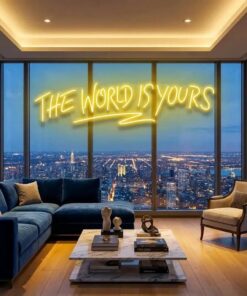 theworldisyoursyellow-3 - Malcom Terry The World Is Yours Led Neon Sign Light - Upbeat Your Life by VN339