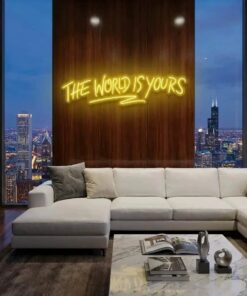 theworldisyoursyellow-4_c77c2733-526b-435b-bef6-c04073ee5772 - Malcom Terry The World Is Yours Led Neon Sign Light - Upbeat Your Life by VN339