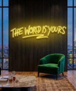 theworldisyoursyellow-5 - Malcom Terry The World Is Yours Led Neon Sign Light - Upbeat Your Life by VN339