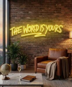 theworldisyoursyellow-6 - Malcom Terry The World Is Yours Led Neon Sign Light - Upbeat Your Life by VN339