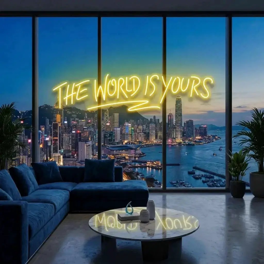 theworldisyoursyellow_2af5401c-df1d-4fe0-924c-b232a5e6973a - Malcom Terry The World Is Yours Led Neon Sign Light - Upbeat Your Life by VN339