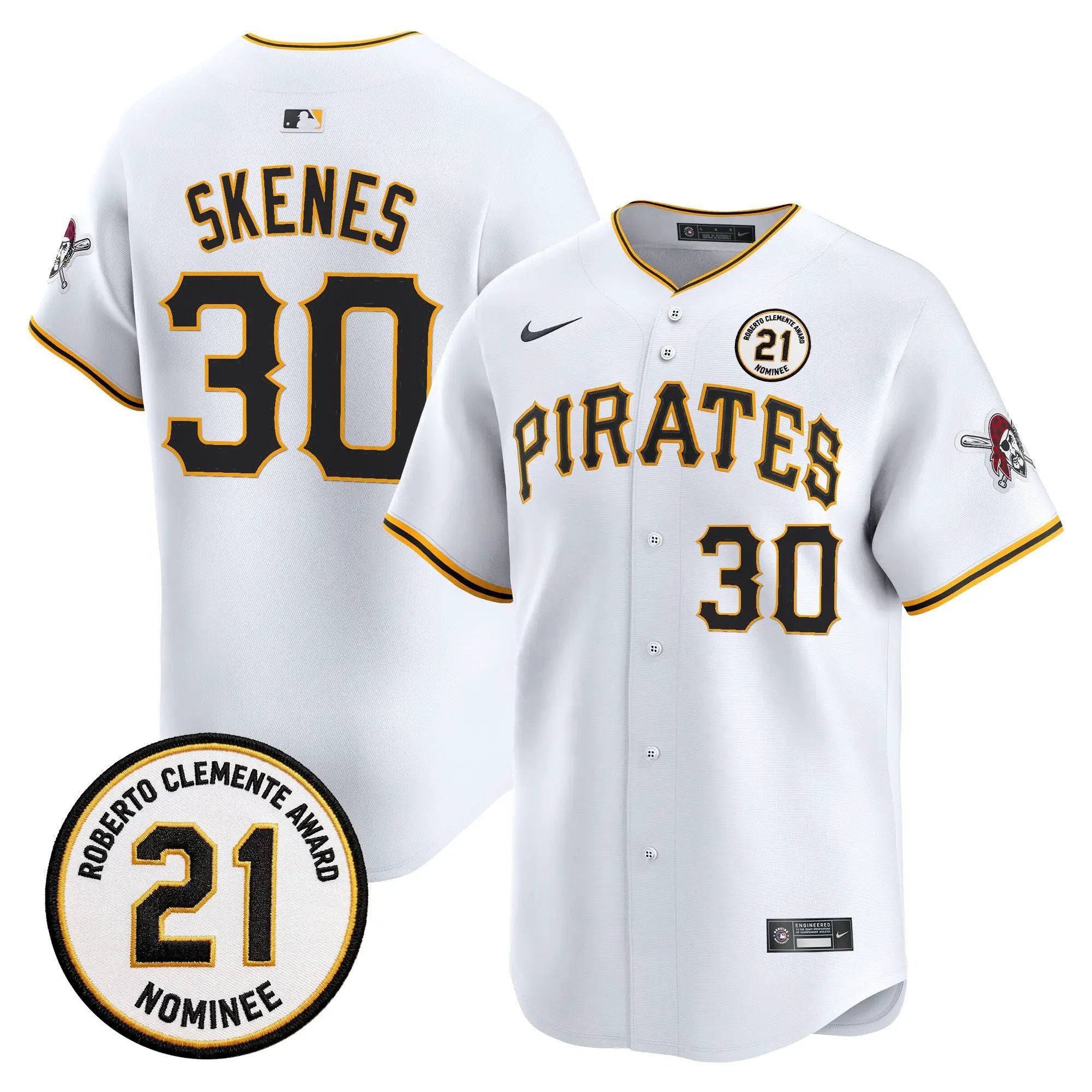 paul-skenes-jersey-30-pittsburgh-pirates-roberto-clemente-tribute-patch-vapor-premier-limited-stitched-02 - Malcom Terry Paul Skenes Jersey #30 Pittsburgh Pirates Roberto Clemente Tribute Patch Vapor Premier Limited Stitched