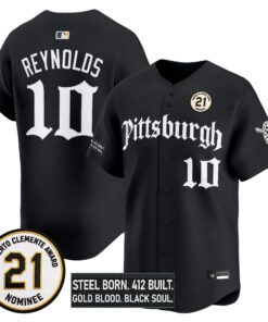 Bryan Reynolds Jersey #10 Pittsburgh Pirates Roberto Clemente Tribute Patch Vapor Premier Limited Stitched
