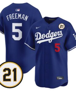 Freddie Freeman Jersey #5 Los Angeles Dodgers Roberto Clemente Tribute Patch Vapor Premier Limited Stitched