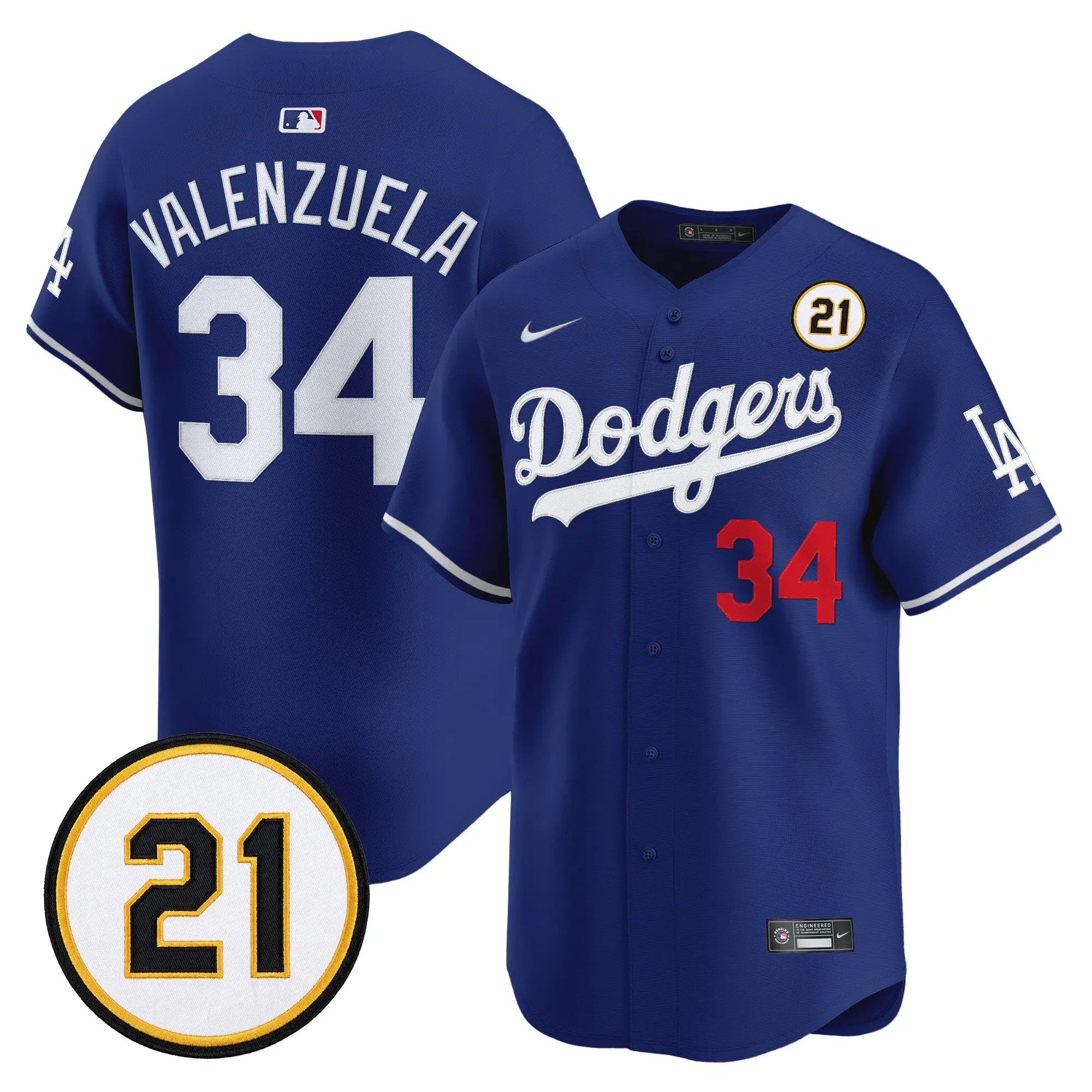 Fernando Valenzuela Jersey #34 Los Angeles Dodgers Roberto Clemente Tribute Patch Vapor Premier Limited Stitched - Malcom Terry Fernando Valenzuela Jersey #34 Los Angeles Dodgers Roberto Clemente Tribute Patch Vapor Premier Limited Stitched