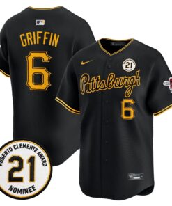 Konnor Griffin Jersey #6 Pittsburgh Pirates Roberto Clemente Tribute Patch Vapor Premier Limited Stitched - Malcom Terry Konnor Griffin Jersey #6 Pittsburgh Pirates Roberto Clemente Tribute Patch Vapor Premier Limited Stitched