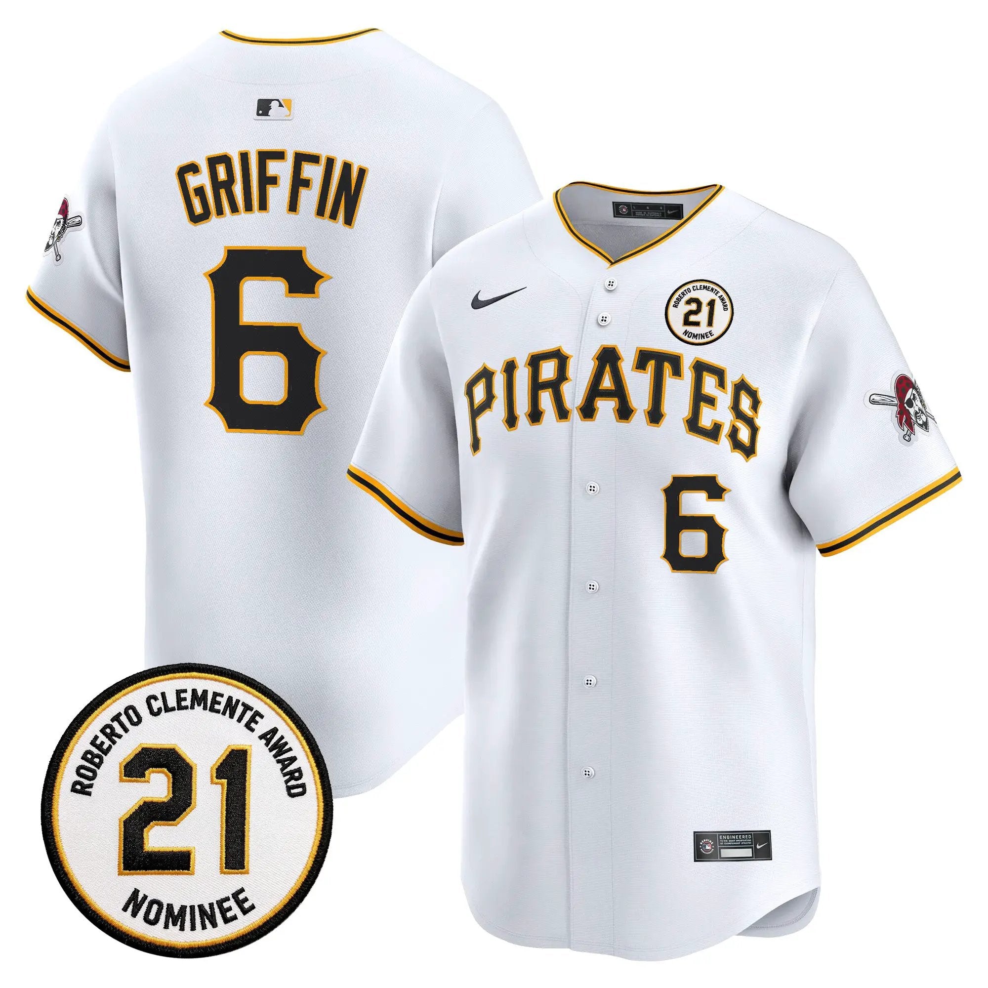 konnor-griffin-jersey-6-pittsburgh-pirates-roberto-clemente-tribute-patch-vapor-premier-limited-stitched-02 - Malcom Terry Konnor Griffin Jersey #6 Pittsburgh Pirates Roberto Clemente Tribute Patch Vapor Premier Limited Stitched