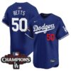 Mookie Betts Jersey #50 Los Angeles Dodgers NL West Division Champions Patch Vapor Premier Limited Stitched
