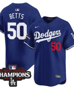 Mookie Betts Jersey #50 Los Angeles Dodgers NL West Division Champions Patch Vapor Premier Limited Stitched - Malcom Terry Mookie Betts Jersey #50 Los Angeles Dodgers NL West Division Champions Patch Vapor Premier Limited Stitched