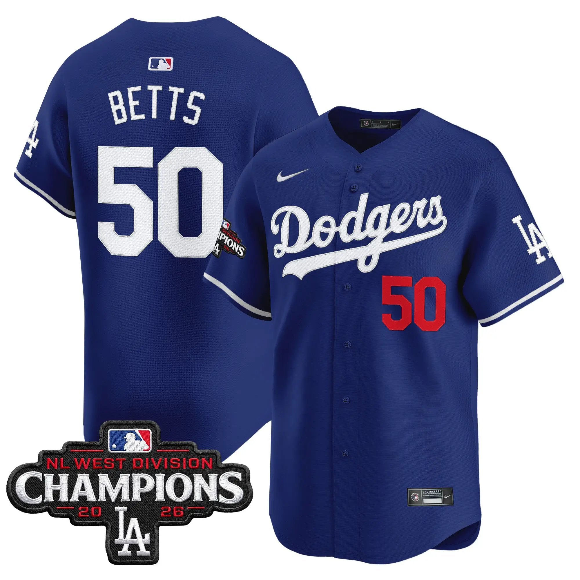 Mookie Betts Jersey #50 Los Angeles Dodgers NL West Division Champions Patch Vapor Premier Limited Stitched - Malcom Terry Mookie Betts Jersey #50 Los Angeles Dodgers NL West Division Champions Patch Vapor Premier Limited Stitched