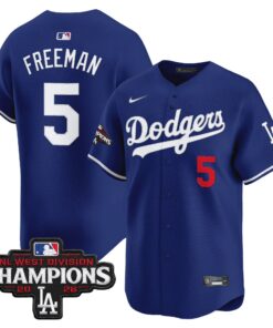 Freddie Freeman Jersey #5 Los Angeles Dodgers NL West Division Champions Patch Vapor Premier Limited Stitched