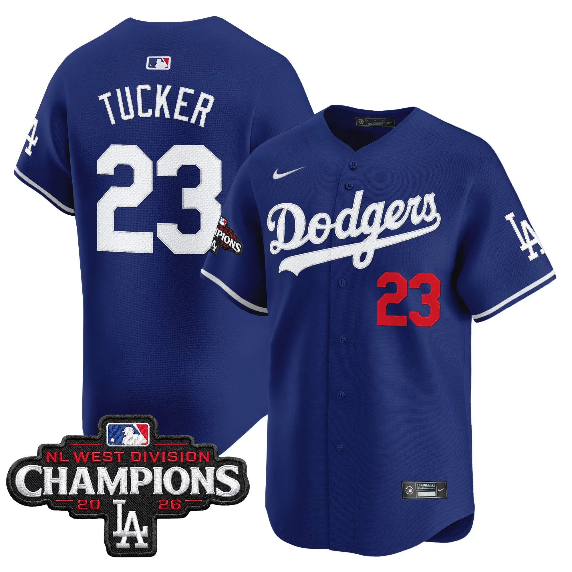 Kyle Tucker Jersey #23 Los Angeles Dodgers NL West Division Champions Patch Vapor Premier Limited Stitched - Malcom Terry Kyle Tucker Jersey #23 Los Angeles Dodgers NL West Division Champions Patch Vapor Premier Limited Stitched