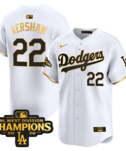 Clayton Kershaw Jersey #22 Los Angeles Dodgers NL West Division Champions Patch Vapor Premier Limited Stitched