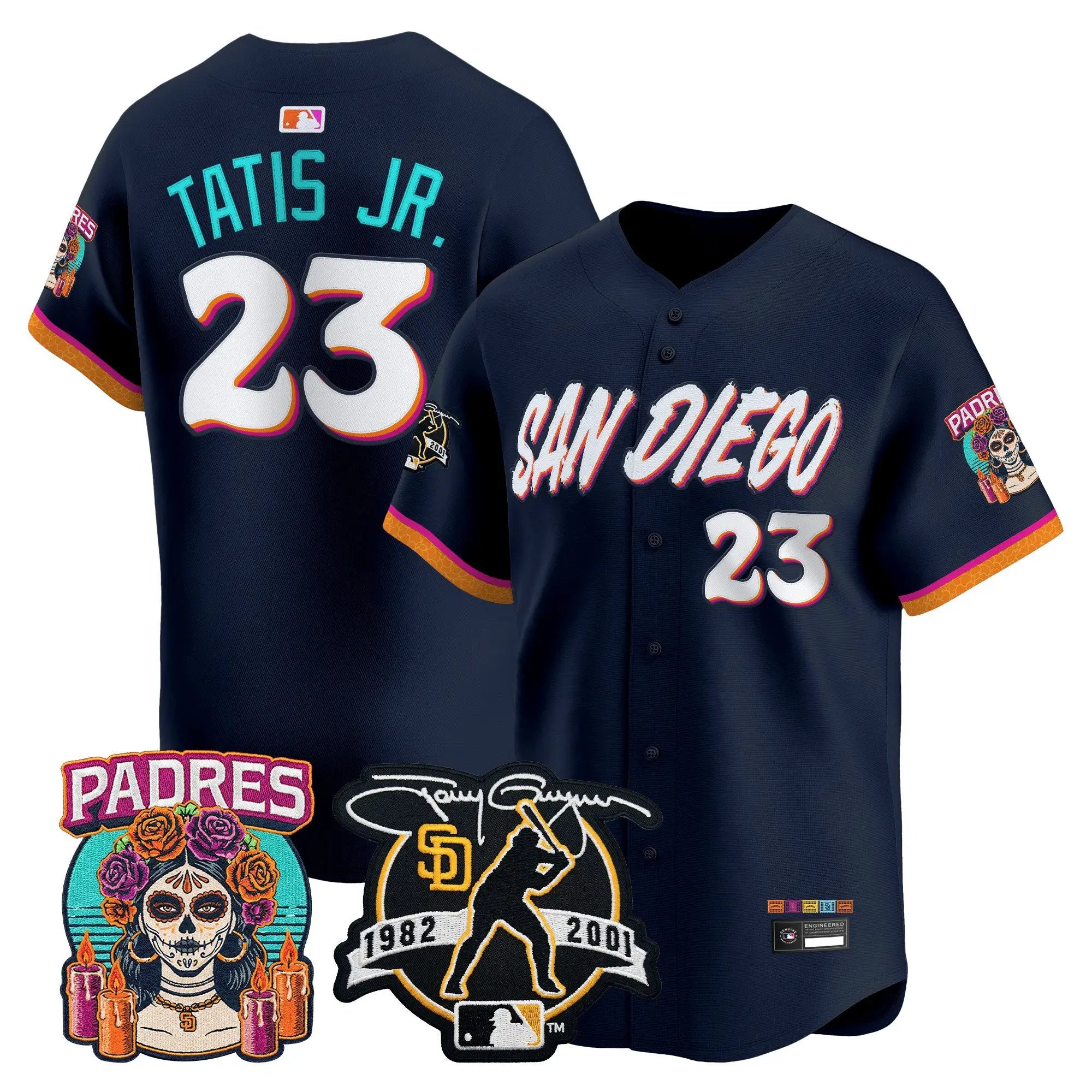 Fernando Tatis Jr. Jersey #23 San Diego Padres 2026 City Connect Vapor Premier Limited Tony Gwynn Patch Stitched - Malcom Terry Fernando Tatis Jr. Jersey #23 San Diego Padres 2026 City Connect Vapor Premier Limited Tony Gwynn Patch Stitched