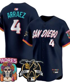 Luis Arraez Jersey #4 San Diego Padres 2026 City Connect Vapor Premier Limited Tony Gwynn Patch Stitched - Malcom Terry Luis Arraez Jersey #4 San Diego Padres 2026 City Connect Vapor Premier Limited Tony Gwynn Patch Stitched