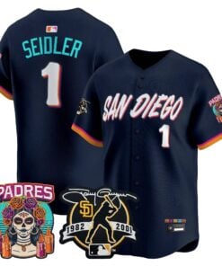 Peter Seidler Jersey #1 San Diego Padres 2026 City Connect Vapor Premier Limited Tony Gwynn Patch Stitched - Malcom Terry Peter Seidler Jersey #1 San Diego Padres 2026 City Connect Vapor Premier Limited Tony Gwynn Patch Stitched