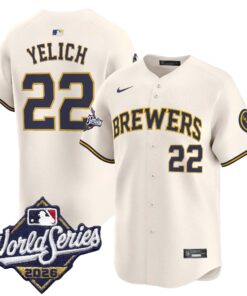 Christian Yelich Jersey #22 Milwaukee Brewers 2026 World Series Vapor Premier Limited Stitched
