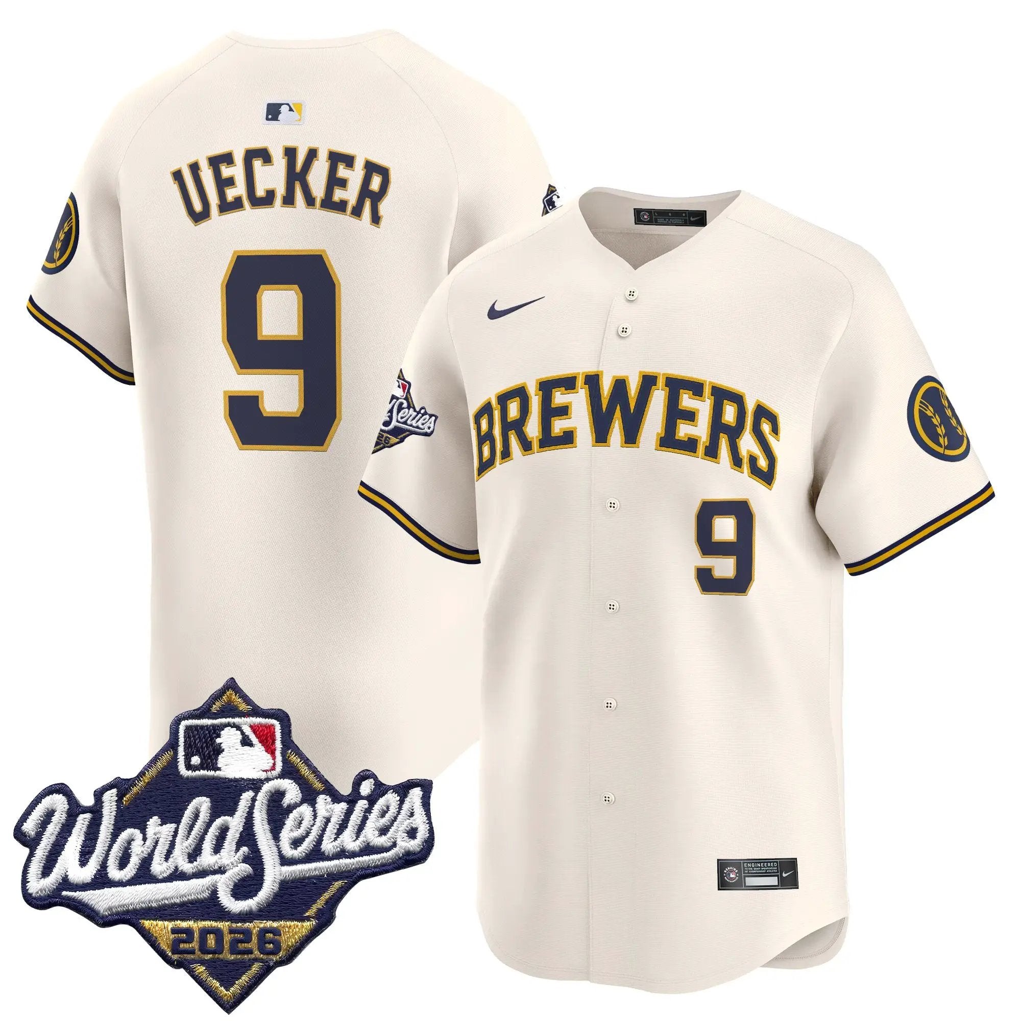 Bob Uecker Jersey #9 Milwaukee Brewers 2026 World Series Vapor Premier Limited Stitched - Malcom Terry Bob Uecker Jersey #9 Milwaukee Brewers 2026 World Series Vapor Premier Limited Stitched