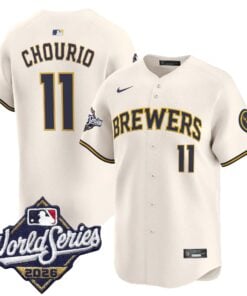Jackson Chourio Jersey #11 Milwaukee Brewers 2026 World Series Vapor Premier Limited Stitched