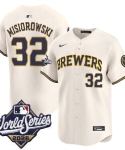 Jacob Misiorowski Jersey #32 Milwaukee Brewers 2026 World Series Vapor Premier Limited Stitched