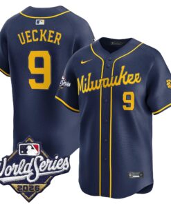 bob-uecker-jersey-9-milwaukee-brewers-2026-world-series-vapor-premier-limited-stitched-02 - Malcom Terry Bob Uecker Jersey #9 Milwaukee Brewers 2026 World Series Vapor Premier Limited Stitched
