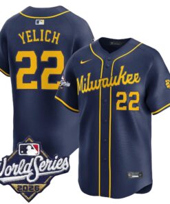 Christian Yelich Jersey #22 Milwaukee Brewers 2026 World Series Vapor Premier Limited Stitched