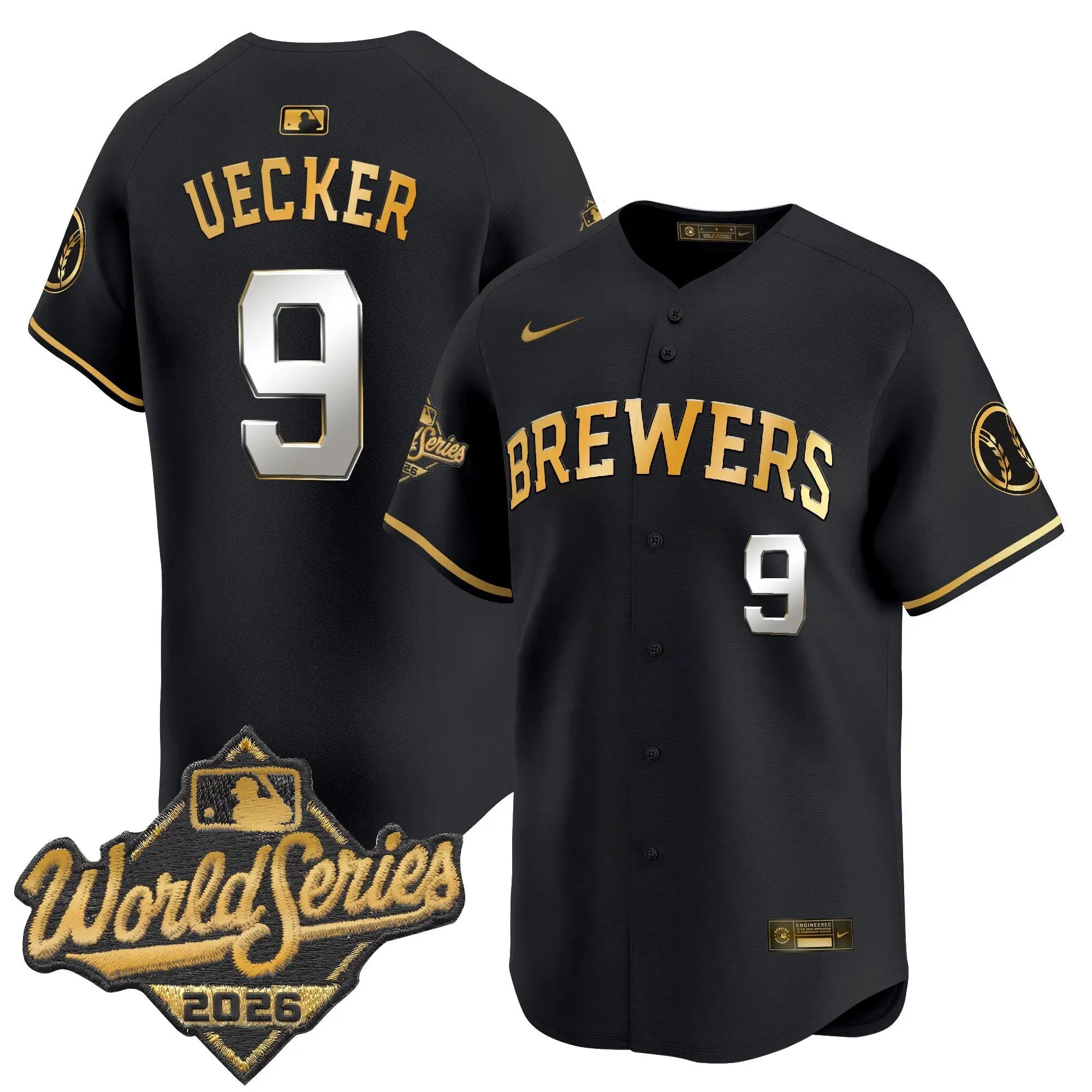bob-uecker-jersey-9-milwaukee-brewers-2026-world-series-vapor-premier-limited-stitched-03 - Malcom Terry Bob Uecker Jersey #9 Milwaukee Brewers 2026 World Series Vapor Premier Limited Stitched