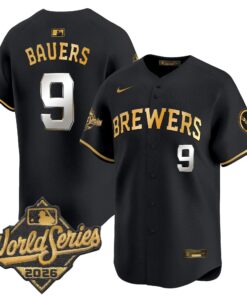 Jake Bauers Jersey #9 Milwaukee Brewers 2026 World Series Vapor Premier Limited Stitched