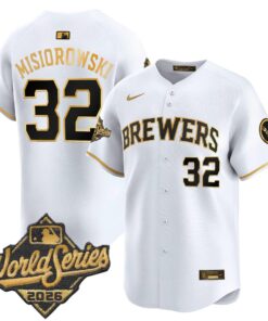 Jacob Misiorowski Jersey #32 Milwaukee Brewers 2026 World Series Vapor Premier Limited Stitched