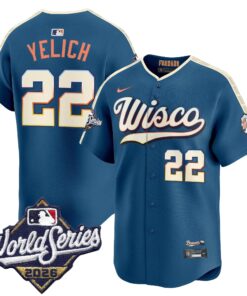 Christian Yelich Jersey #22 Milwaukee Brewers 2026 World Series Vapor Premier Limited Stitched