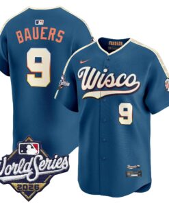 Jake Bauers Jersey #9 Milwaukee Brewers 2026 World Series Vapor Premier Limited Stitched