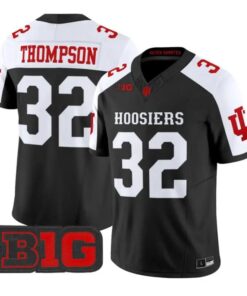 Anthony_Thompson_Jersey_32_Indiana_Hoosiers_2026_Limited_Stitched_Black_Alter - Malcom Terry Anthony Thompson Jersey #32 Indiana Hoosiers 2026 Limited Stitched by My Store NCAA Football Jerseys