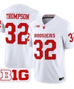 Anthony_Thompson_Jersey_32_Indiana_Hoosiers_2026_Limited_Stitched_White - Malcom Terry Anthony Thompson Jersey #32 Indiana Hoosiers 2026 Limited Stitched by My Store NCAA Football Jerseys