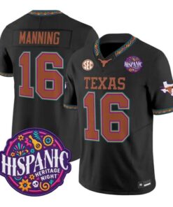 Arch Manning Jersey #16 Texas Longhorns 2026 Latino Heritage Stitched by My Store NCAA Football Jerseys