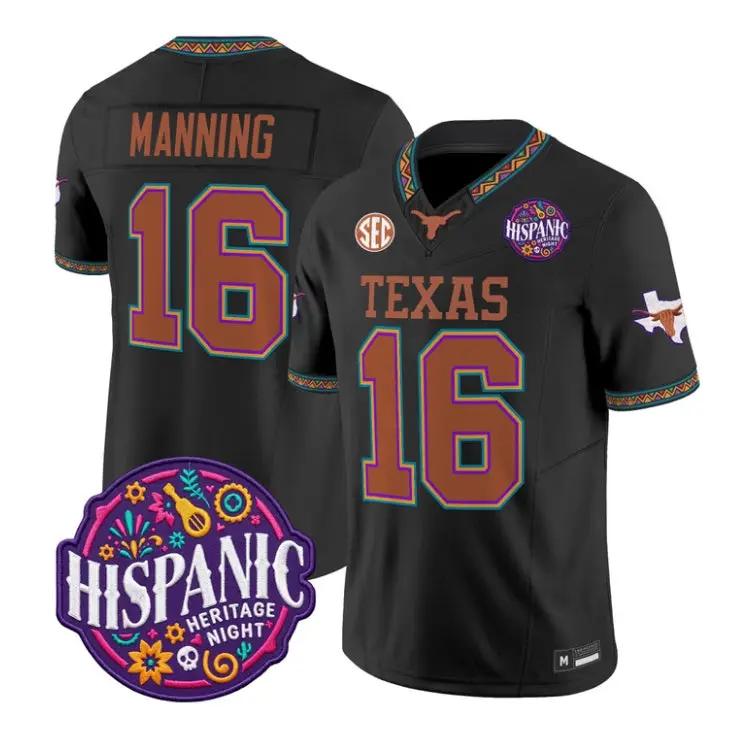Arch Manning Jersey #16 Texas Longhorns 2026 Latino Heritage Stitched by My Store NCAA Football Jerseys