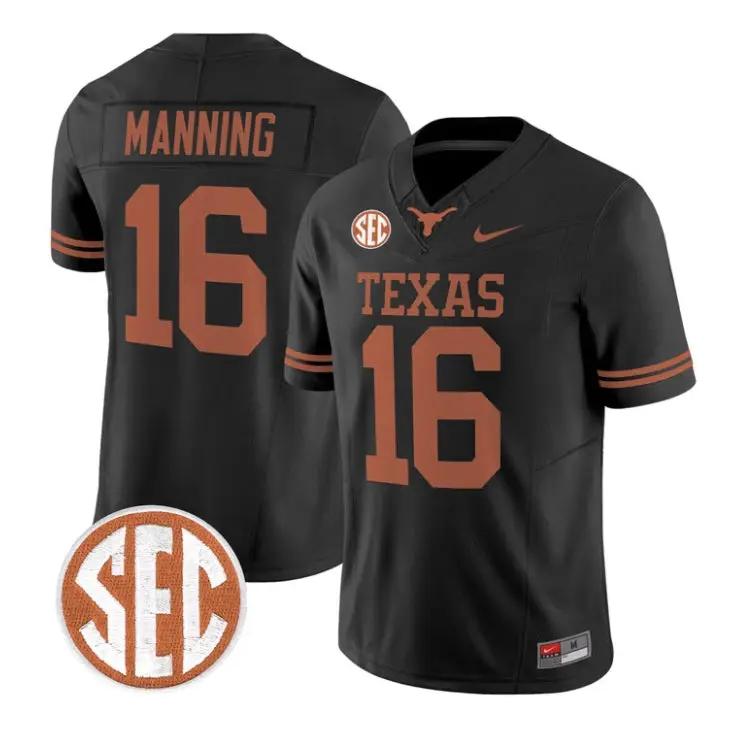 Arch Manning Jersey #16 Texas Longhorns 2026 Vapor Limited Stitched by My Store NCAA Football Jerseys
